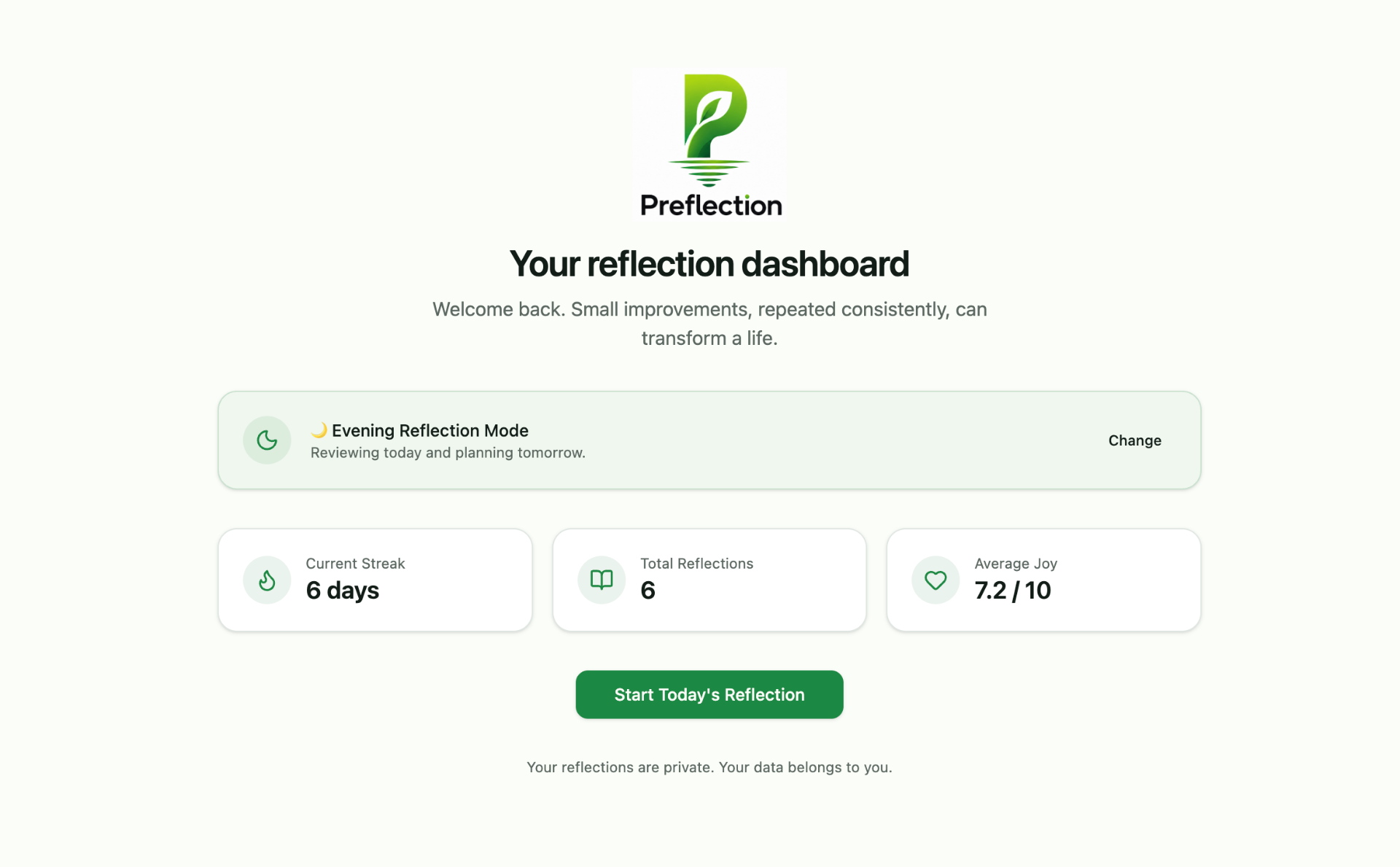 Preflection app screenshot 1